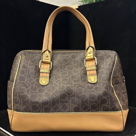 Calvin Klein Handbags - Calvin Klein Black and Tan Satchel